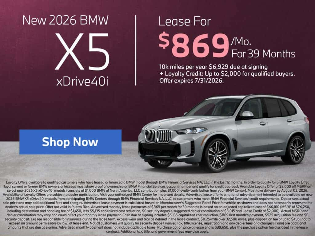 New 2026 BMW
X5
xDrive40i
