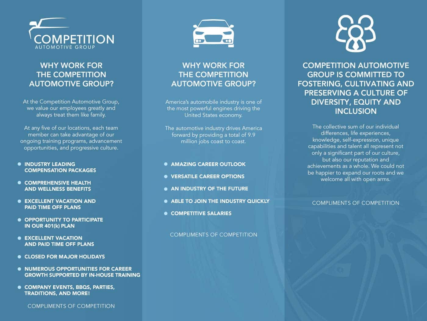 Why work for Competition Auto Group